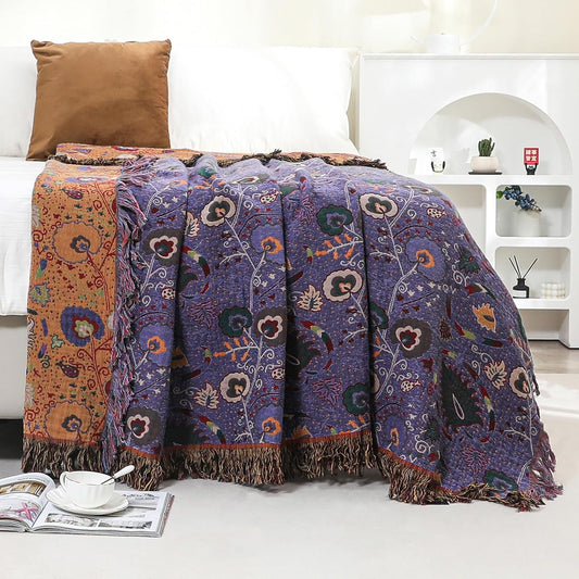 Mystic Marigold Tapestry Blanket
