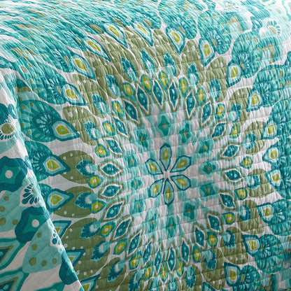 Peacock Feathers Bedspread Set