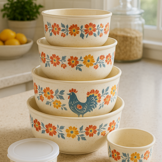 Bloom & Rooster 6-Piece Ceramic Nesting Bowl Set