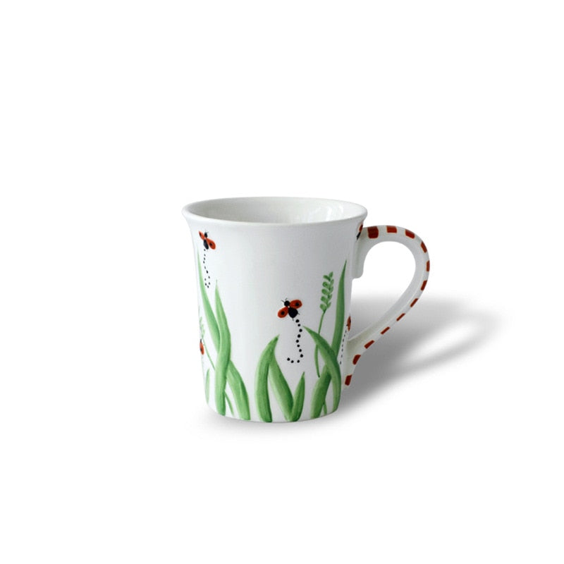 Ladybug Hand-Painted Coffee Mug
