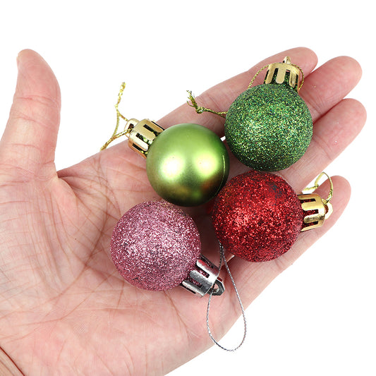 3 Textures 24pcs Christmas Tree Balls