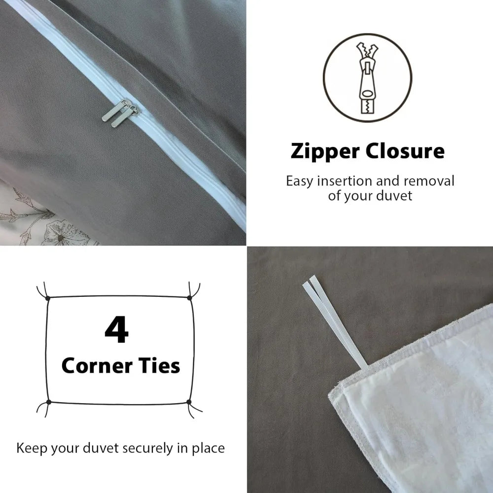 Botanical Reverie 100% Cotton Duvet Cover Set