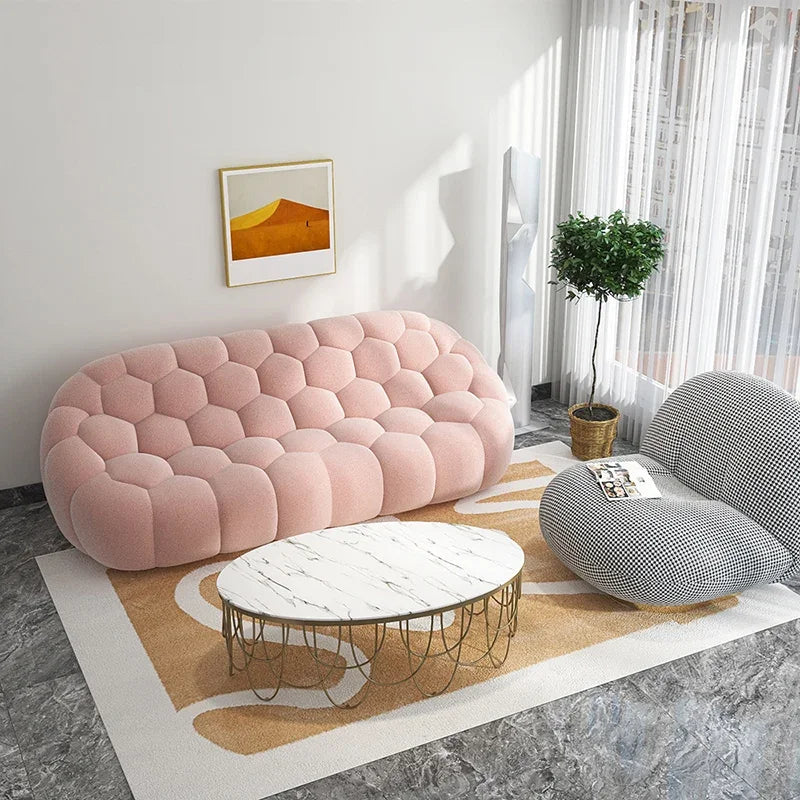 Bubble Upholstered Floor Loveseat