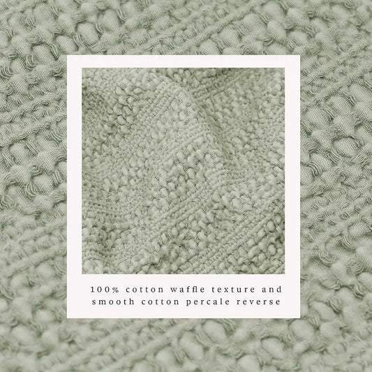 Honeycomb Waffle Eucalyptus Duvet Cover