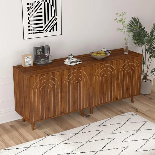 RoyalCraft ArcLine Modern Sideboard Cabinet Set