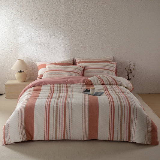 NORDÉLLE Cotton Stripe Duvet Cover Set