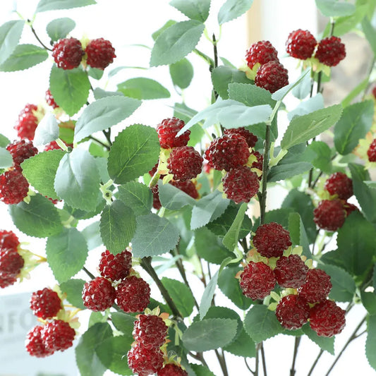 Artificial Raspberry Branch with Leaves