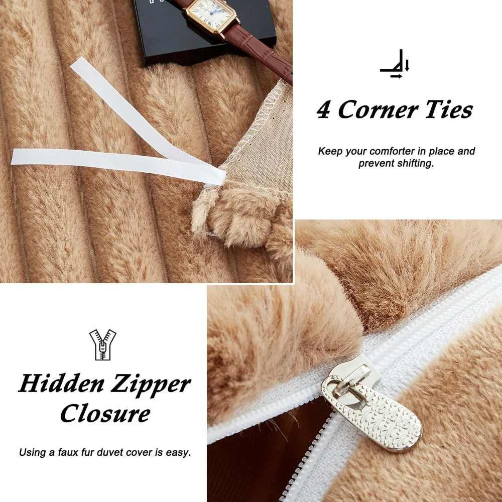 CozyNest Plush Velvet Queen Duvet Set