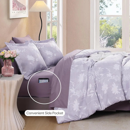 Lavender Mist Floral Duvet Set