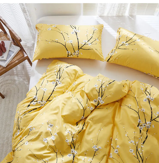 Sakura Spring Yellow Duvet Cover Set
