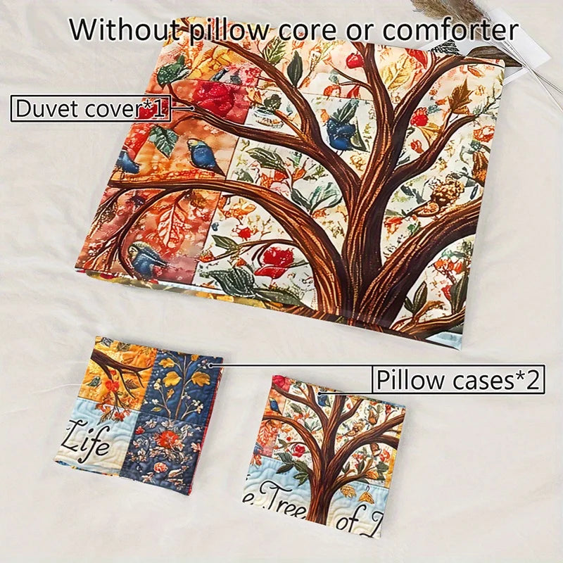 The Tree Of Life Quilted Duvet Cover Set