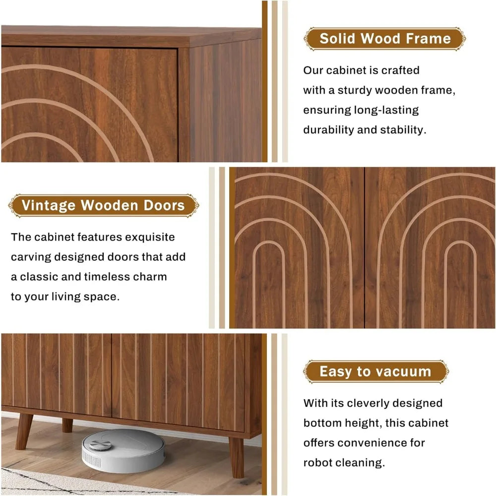 RoyalCraft ArcLine Modern Sideboard Cabinet Set