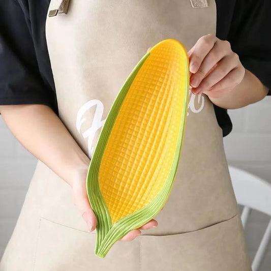Corn Shaped Ceramic Plate