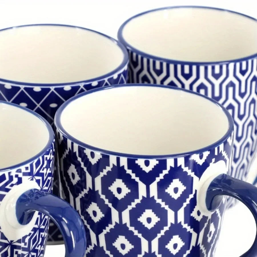 Blue Heritage Ceramic Mug Set Of 6