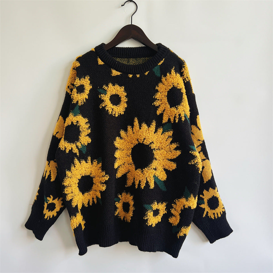 Embroidered best sale sunflower sweater