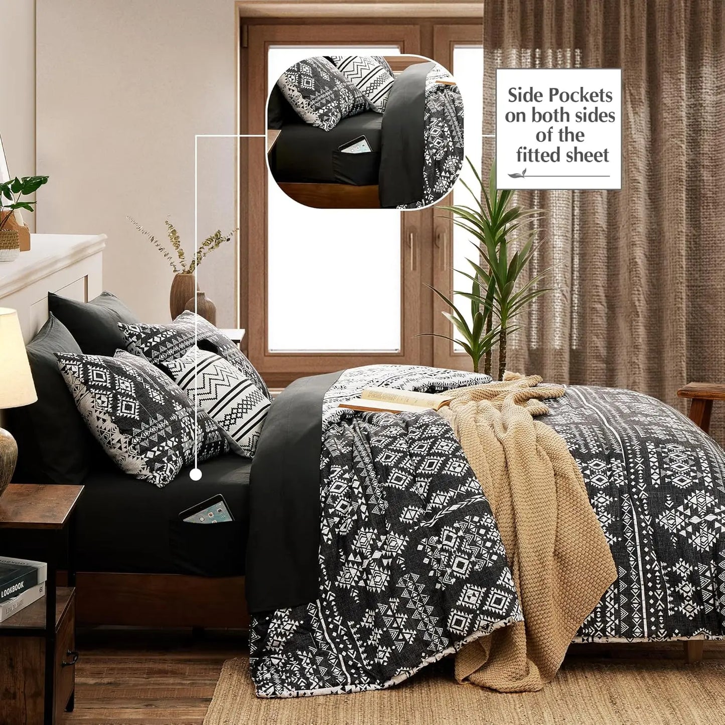 Sierra Nights Reversible Aztec Western 7-Piece King Comforter Set
