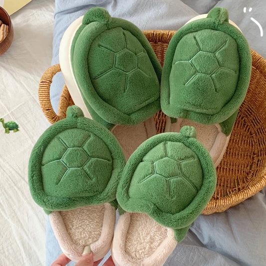 Cute Turtle Warm Plush Slippers