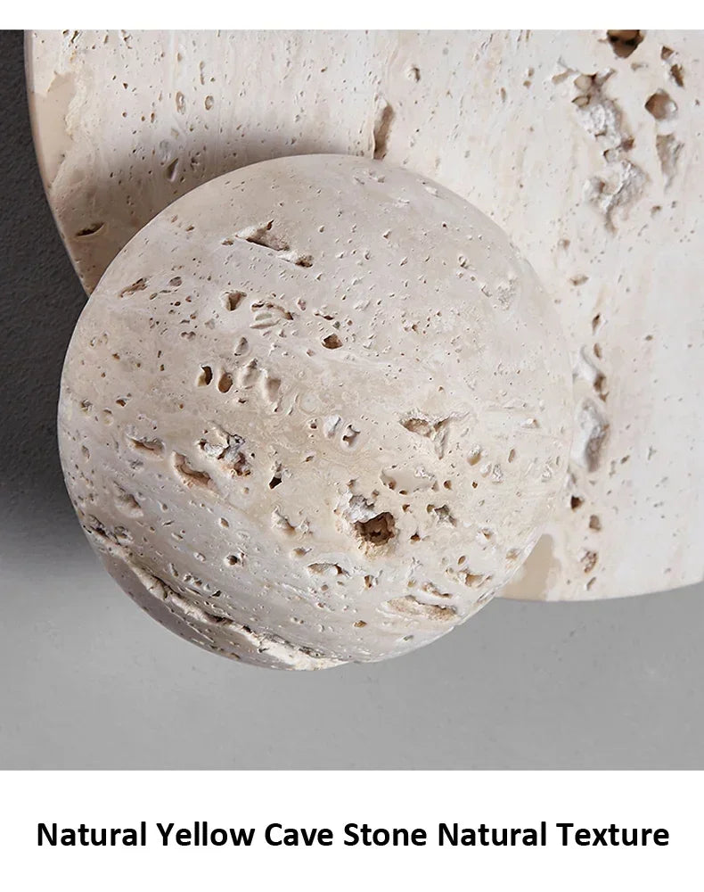 Oris Travertine Disc Sconce