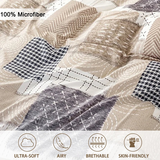 3-Piece Chic Patchwork Duvet Cover Set