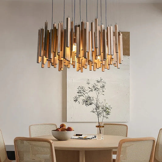 Strata Forge Wooden Chandelier