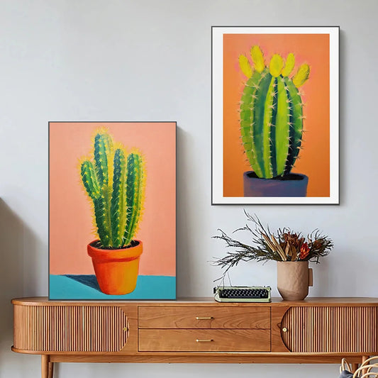 Cactus Bloom Collection Canvas Wall Art