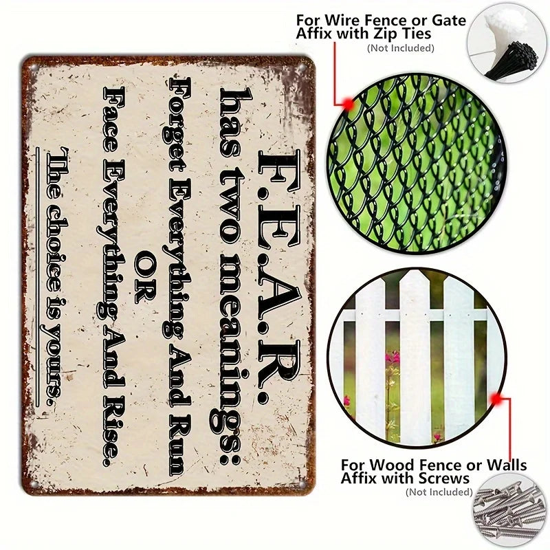 Face Everything and Rise Vintage Quote Metal Sign