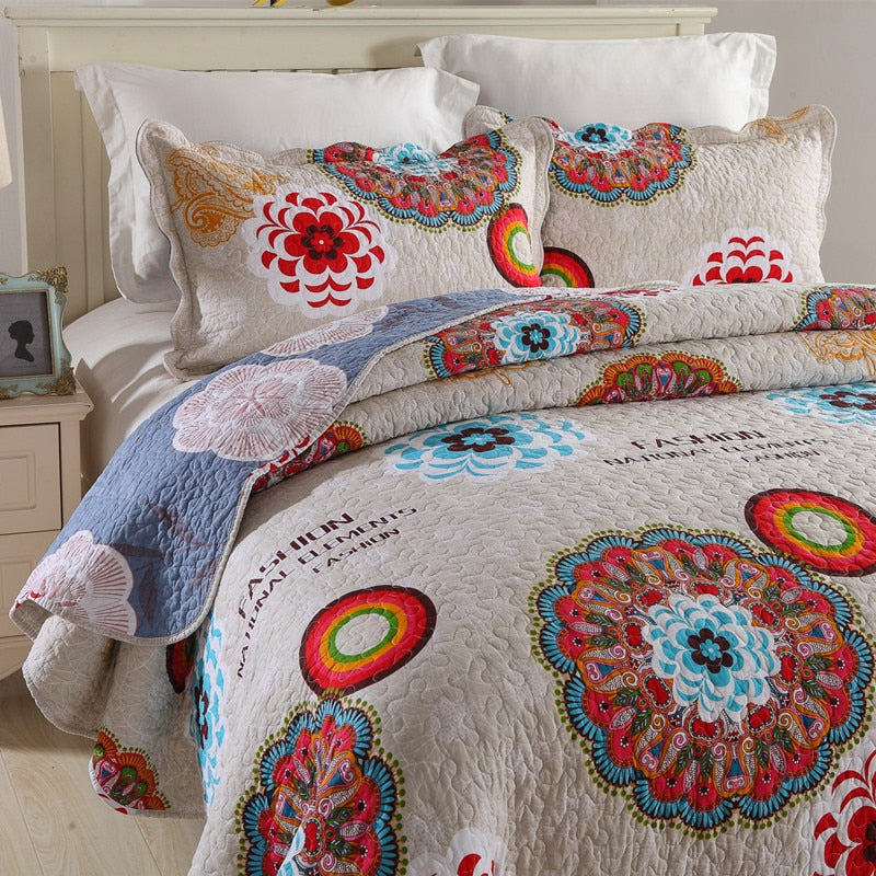 Ruby Quilted Bedspread Set