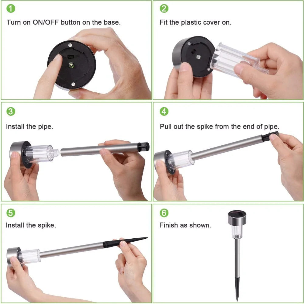 12Pcs LED Solar Garden Powered Lamp Blackbrdstore