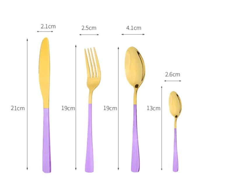 24pc Luxury Stainless Steel Cutlery Set Blackbrdstore