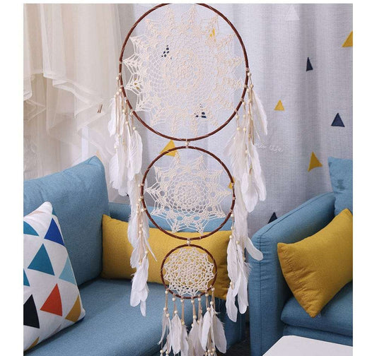 3 Rings Circle Large Boho Dream Catcher Blackbrdstore