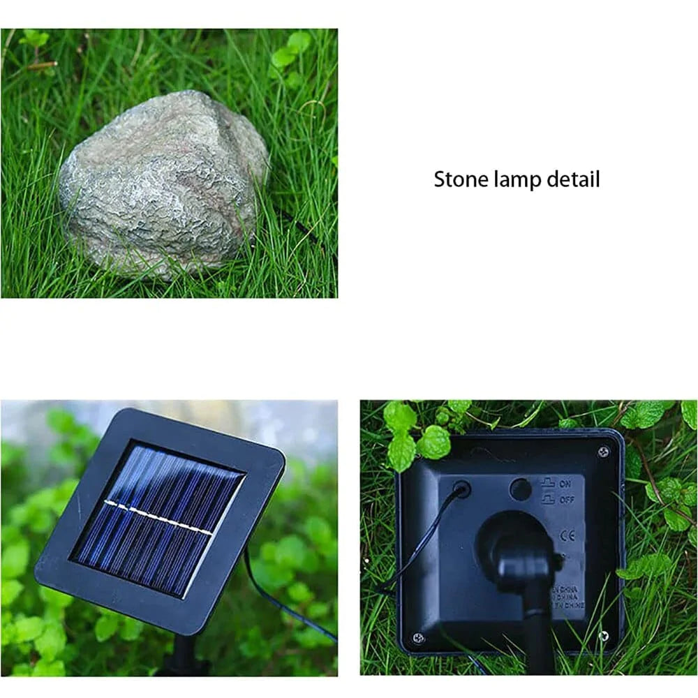 4-in-1 LED Solar Stone Blackbrdstore