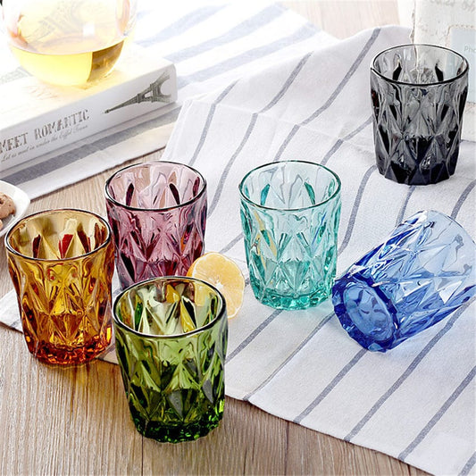 4pcs Embossed Diamond Glasses Blackbrdstore