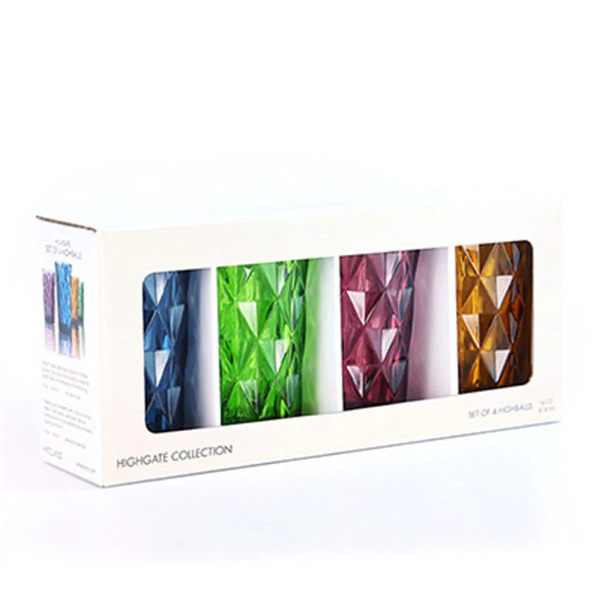 4pcs Embossed Diamond Glasses Blackbrdstore