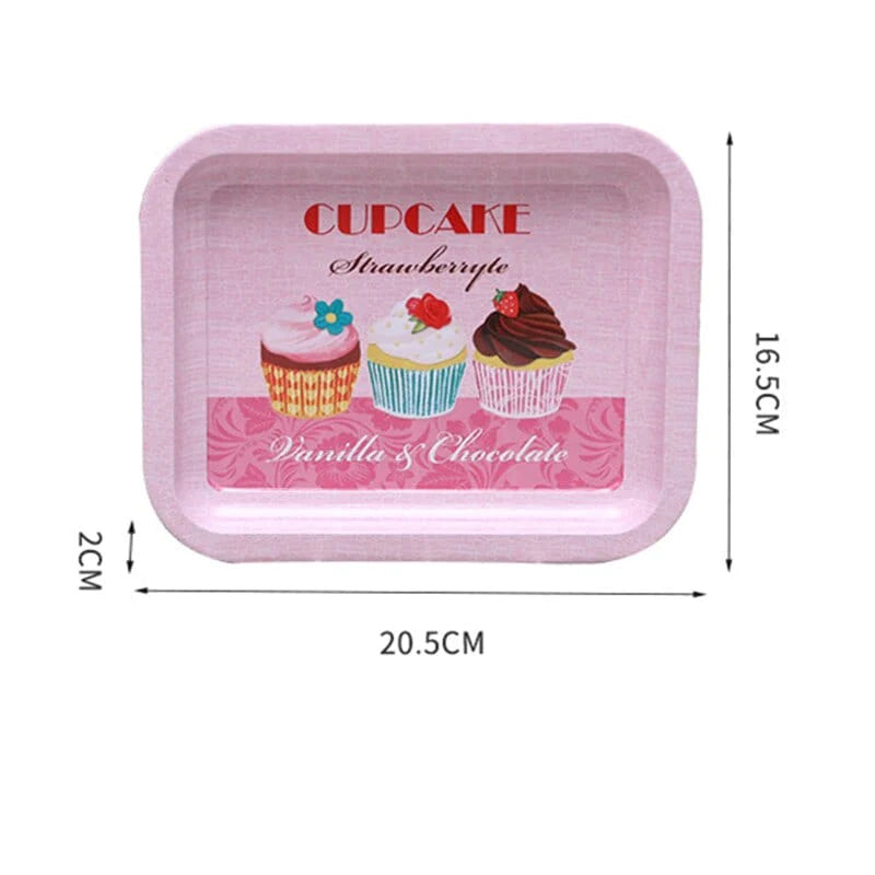 6Pcs Retro Metal Tray Blackbrdstore