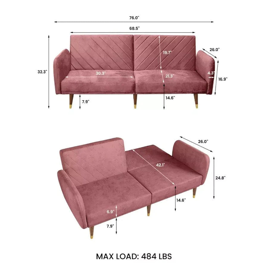 76'' Enola Sleeper Sofa Blackbrdstore