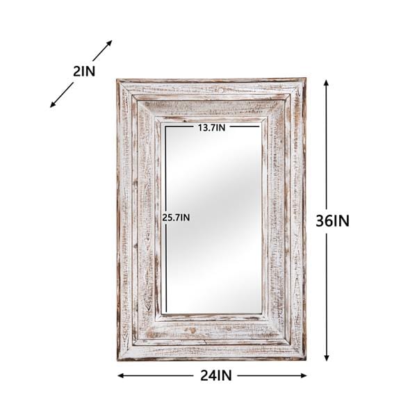 Antique White Wall Mirror Blackbrdstore