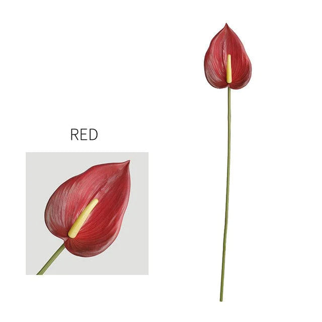 Artificial Anthurium Flower Blackbrdstore