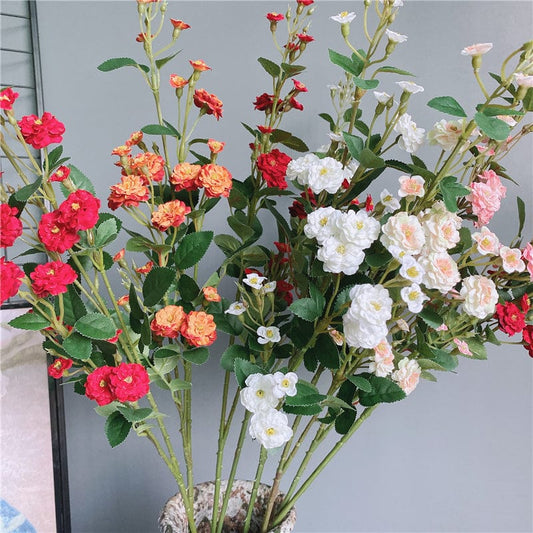 Artificial Luxury Mini Roses Branch Blackbrdstore