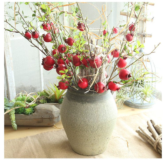 Artificial Pomegranate Fruit Branch Blackbrdstore