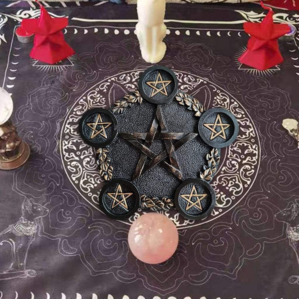 Astrology Pentagram Altar Candle Holder Blackbrdstore