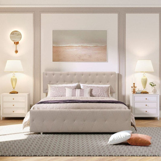 Atlas Metal Platform Bed with a Big Drawer Blackbrdstore