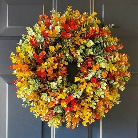 Autumn Eucalyptus Flower Wreath Blackbrdstore