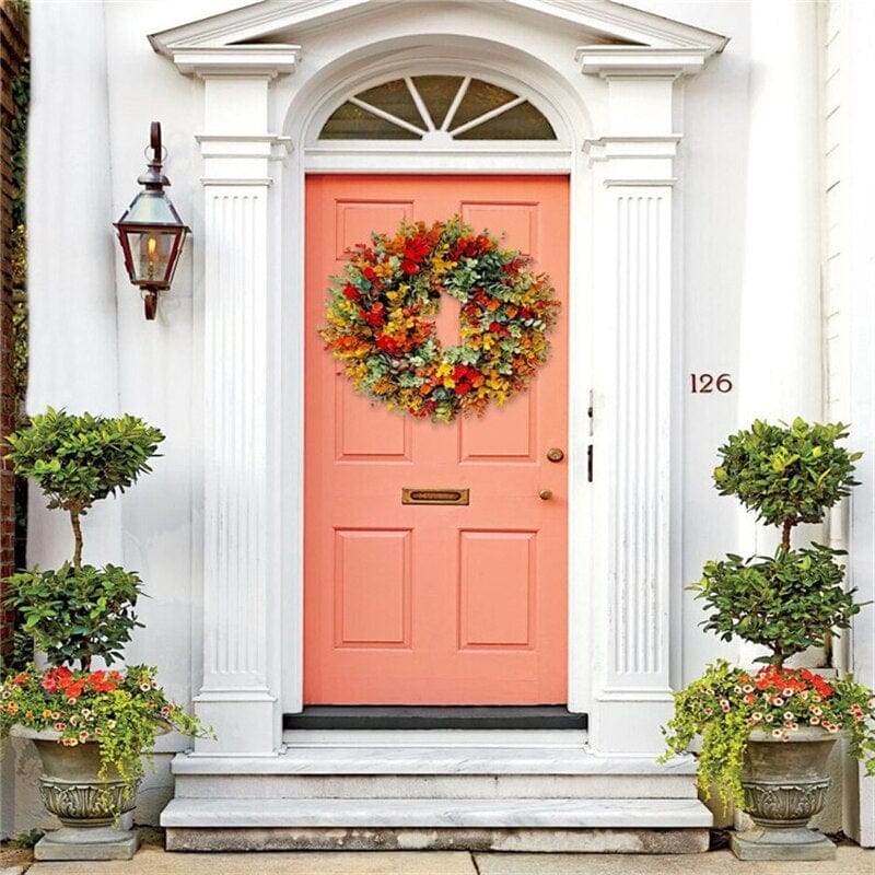 Autumn Eucalyptus Flower Wreath Blackbrdstore