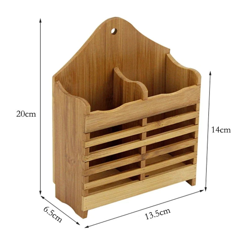 Bamboo Cutlery Caddy Blackbrdstore
