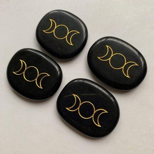 Black Obsidian Palm Stone Blackbrdstore