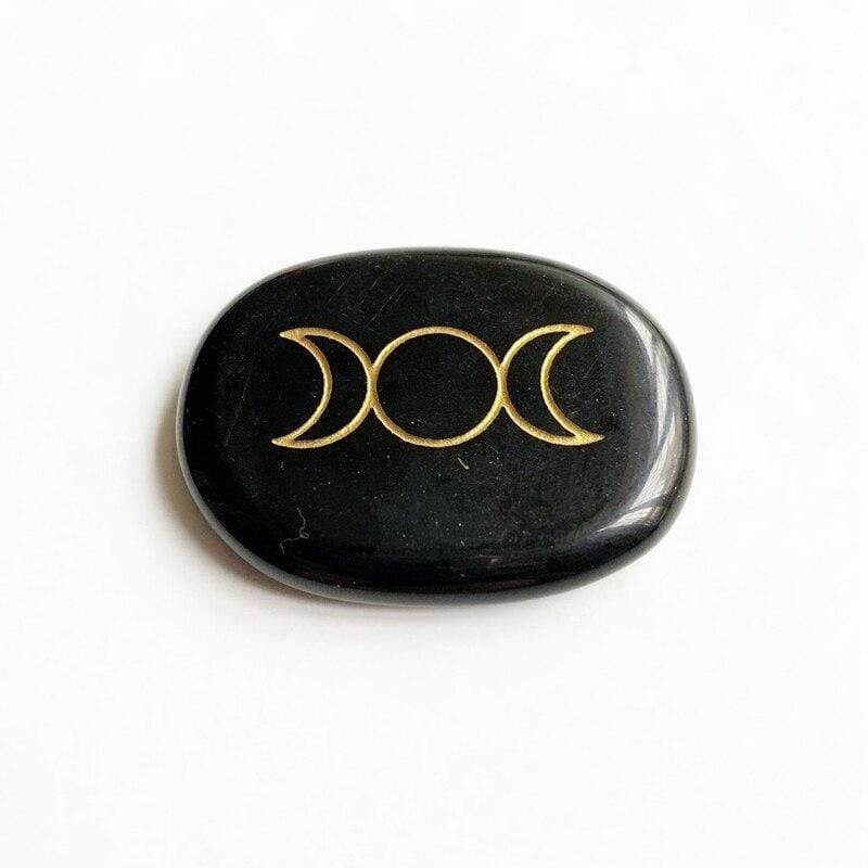 Black Obsidian Palm Stone Blackbrdstore