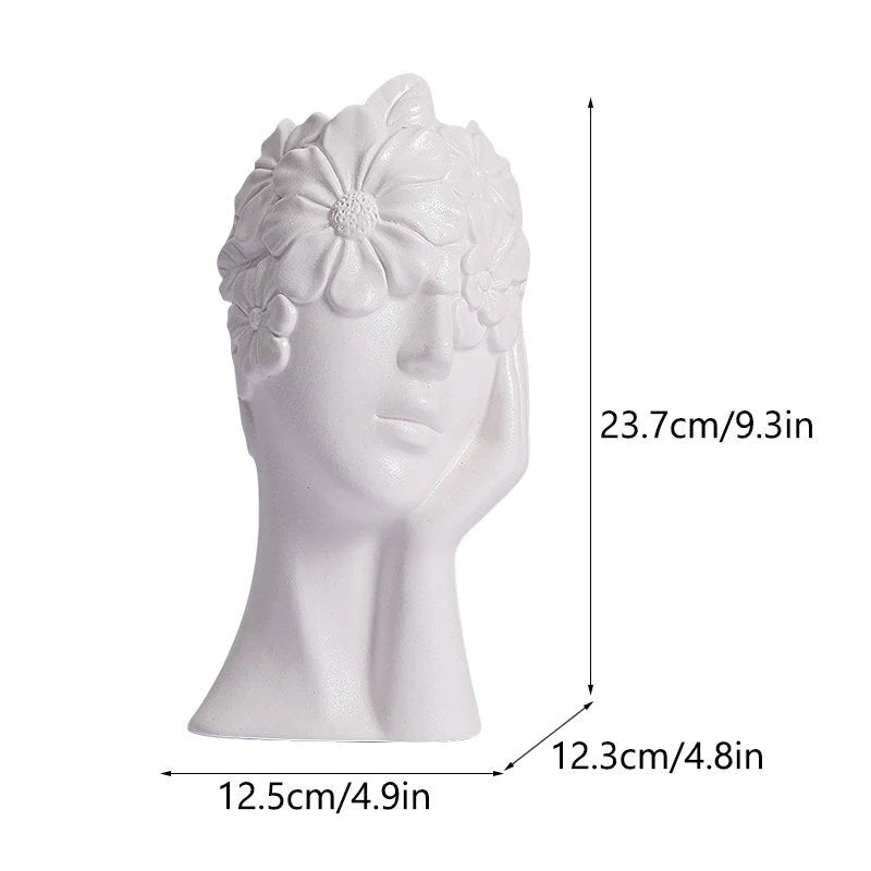 Blindfolded Floral Girl Vase Blackbrdstore