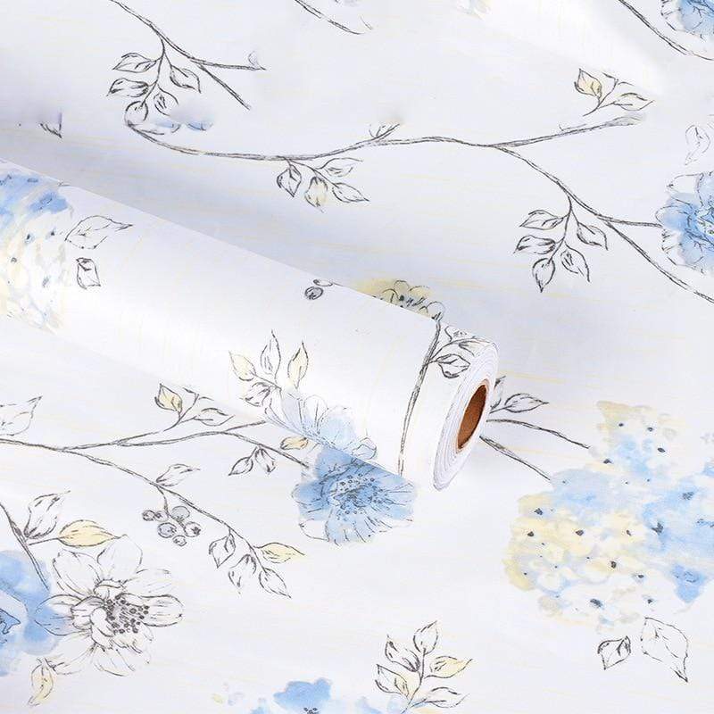 Blue Floral Wallpaper Blackbrdstore