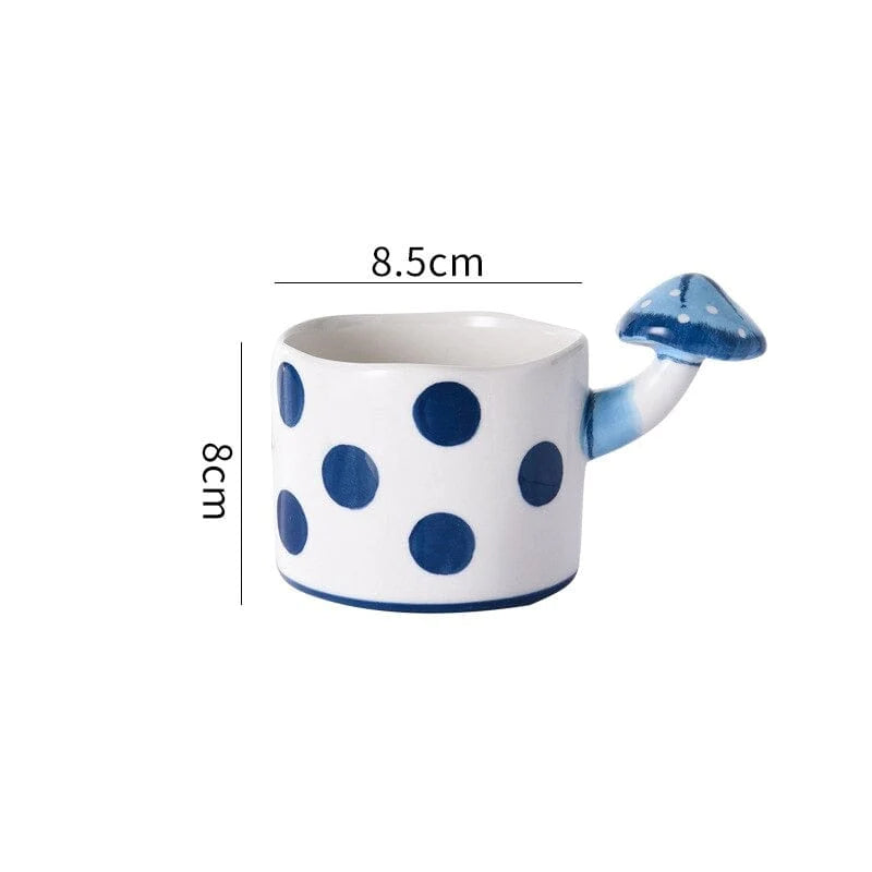 Blue Mushroom Tableware (Mug, Plate, Bowl,Teapot) Blackbrdstore