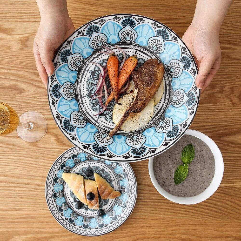 Bohemian Mandala Dinner Set Blackbrdstore